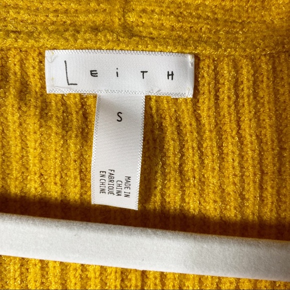 Leith Women Knit Cardigan Sweater Sz S Mustard Yellow Slouchy Oversized Dolman - Picture 8 of 12